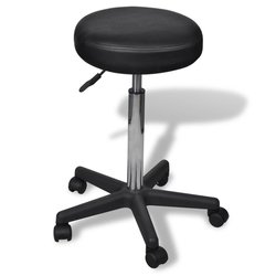 Rollhocker hhenverstellbar Schwarz