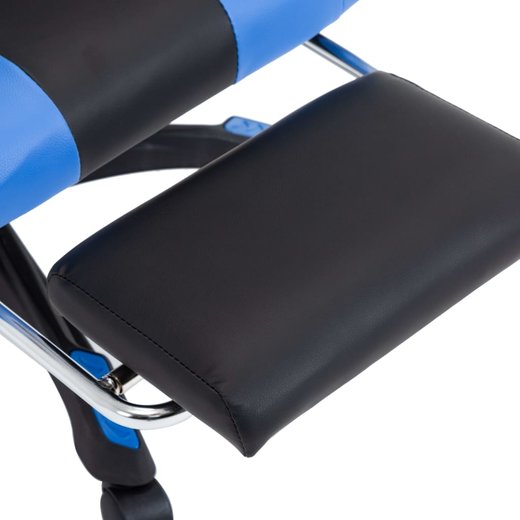 Gaming-Stuhl mit Fusttze Blau und Schwarz Kunstleder