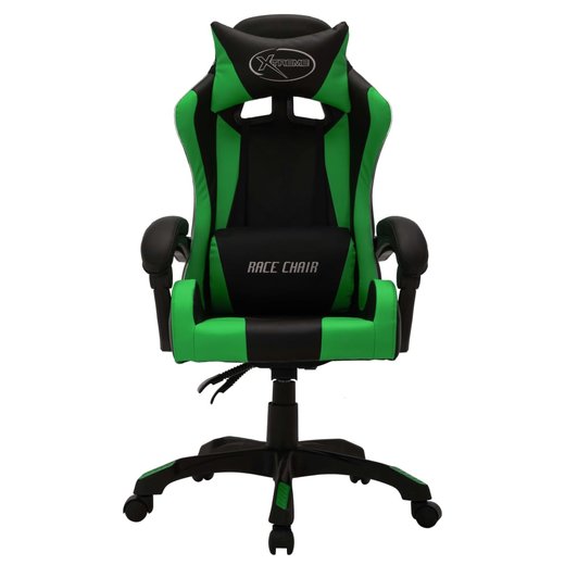 Gaming-Stuhl mit RGB LED-Leuchten Grn und Schwarz Kunstleder