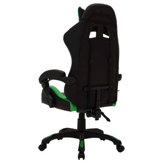 Gaming-Stuhl mit RGB LED-Leuchten Grn und Schwarz Kunstleder