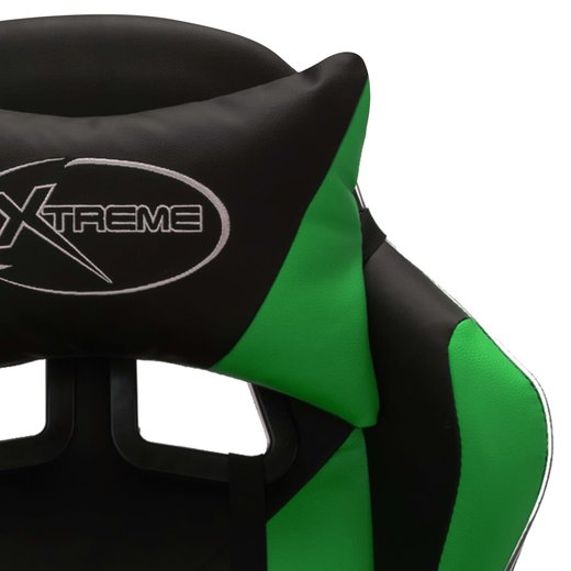 Gaming-Stuhl mit RGB LED-Leuchten Grn und Schwarz Kunstleder