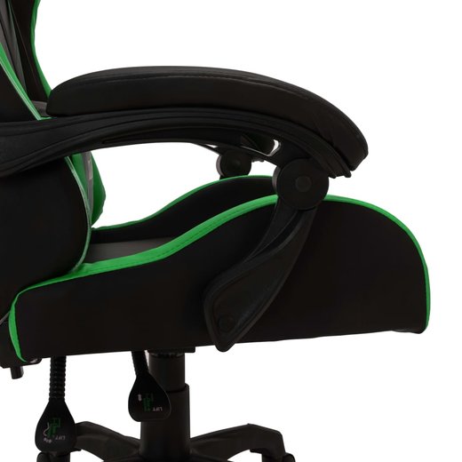Gaming-Stuhl mit RGB LED-Leuchten Grn und Schwarz Kunstleder