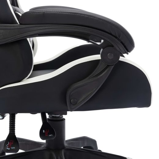 Gaming-Stuhl mit RGB LED-Leuchten Wei und Schwarz Kunstleder