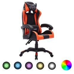 Gaming-Stuhl mit RGB LED-Leuchten Orange und Schwarz...