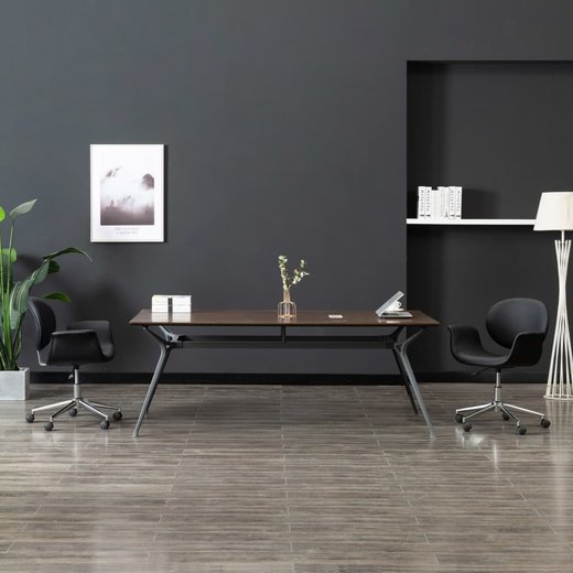 Drehbarer Brostuhl Schwarz Kunstleder