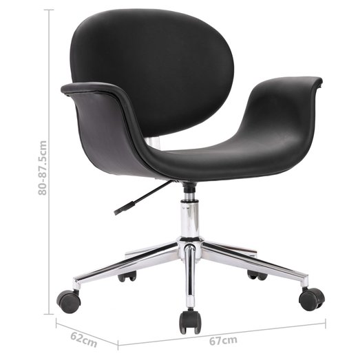 Drehbarer Brostuhl Schwarz Kunstleder
