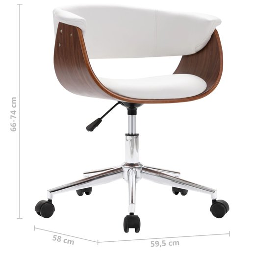 Drehbarer Brostuhl Wei Bugholz und Kunstleder