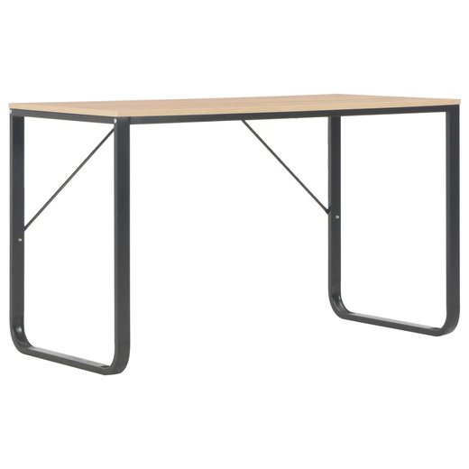 Computertisch Schwarz und Eiche 120 x 60 x 73 cm