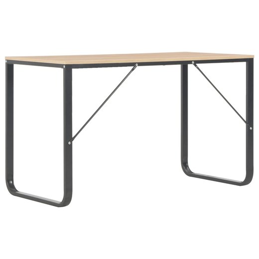 Computertisch Schwarz und Eiche 120 x 60 x 73 cm