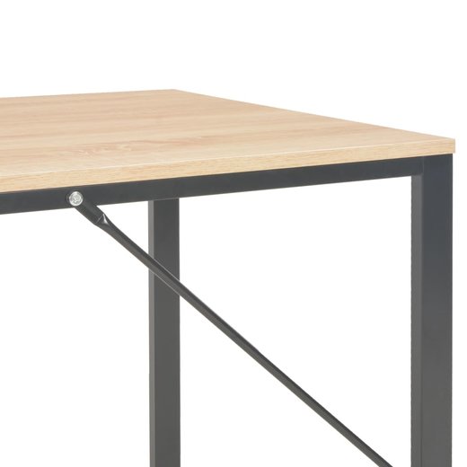 Computertisch Schwarz und Eiche 120 x 60 x 73 cm