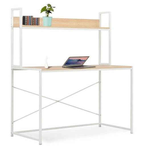 Computertisch Wei und Eiche 12060138 cm