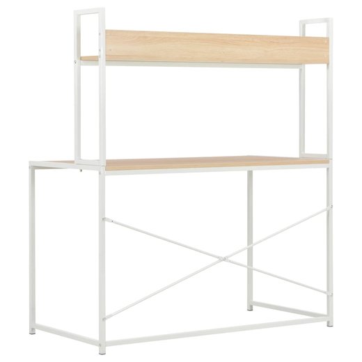 Computertisch Wei und Eiche 12060138 cm