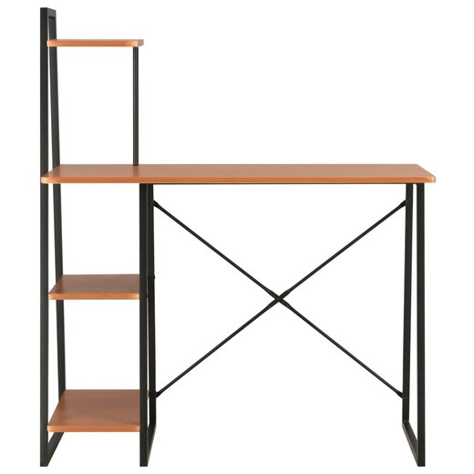 Schreibtisch mit Regaleinheit Schwarz und Braun 10250117 cm