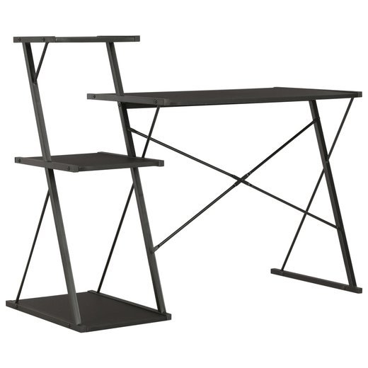 Schreibtisch mit Regal Schwarz 1165093 cm