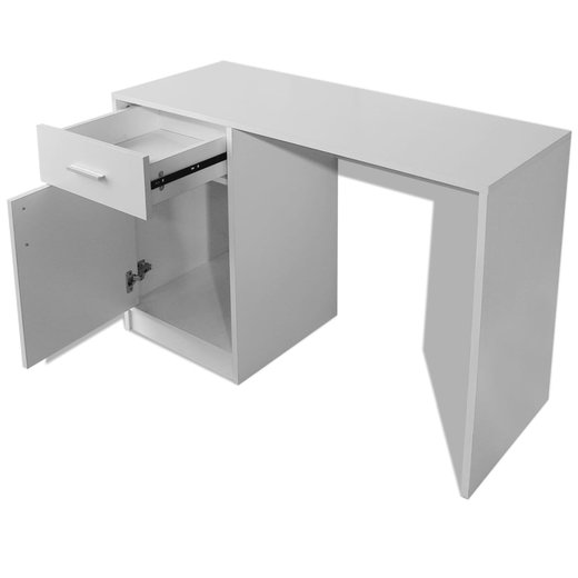 Schreibtisch mit Schublade und Schrank Wei 100x40x73 cm