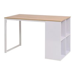 Schreibtisch 1206075 cm Eichenbraun und Wei