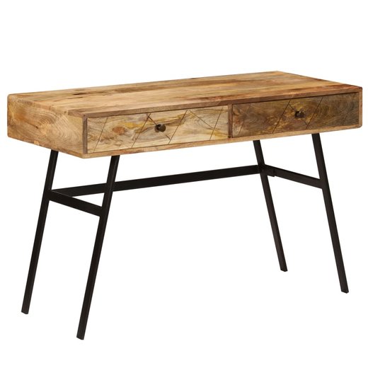 Schreibtisch mit Schubladen Massivholz Mango 1105076 cm