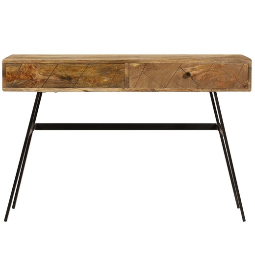 Schreibtisch mit Schubladen Massivholz Mango 1105076 cm