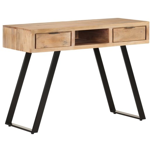 Schreibtisch 110x50x75 cm Massivholz Akazie mit Naturkanten