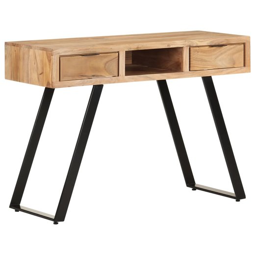 Schreibtisch 110x50x75 cm Massivholz Akazie mit Naturkanten