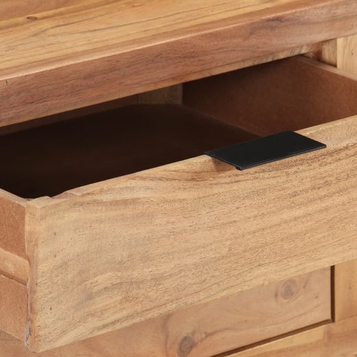 Schreibtisch 110x50x75 cm Massivholz Akazie mit Naturkanten