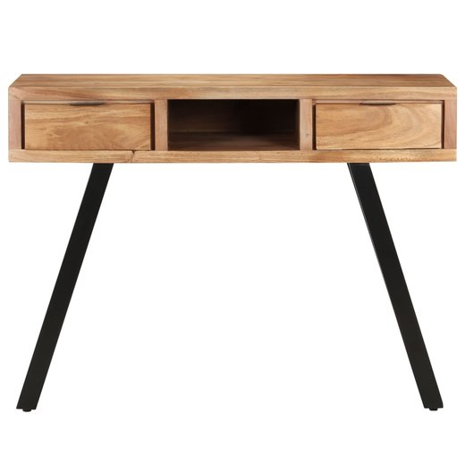 Schreibtisch 110x50x75 cm Massivholz Akazie mit Naturkanten
