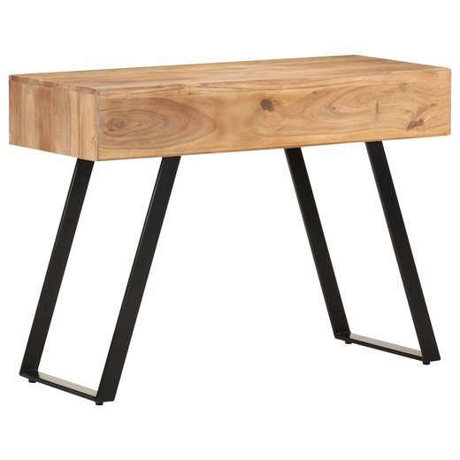 Schreibtisch 110x50x75 cm Massivholz Akazie mit Naturkanten