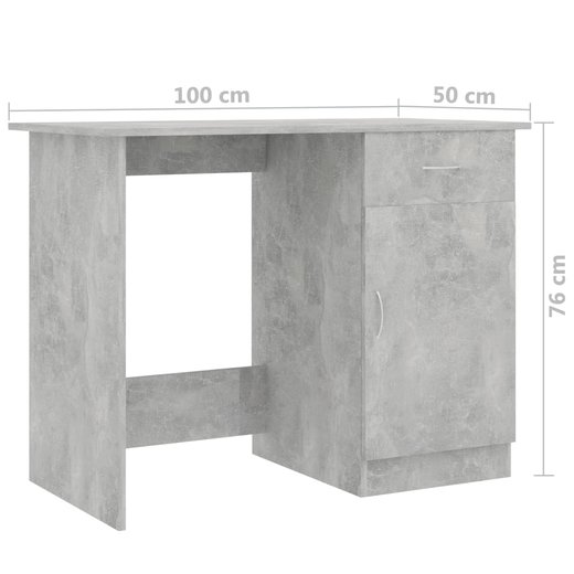 Schreibtisch Betongrau 1005076 cm Spanplatte