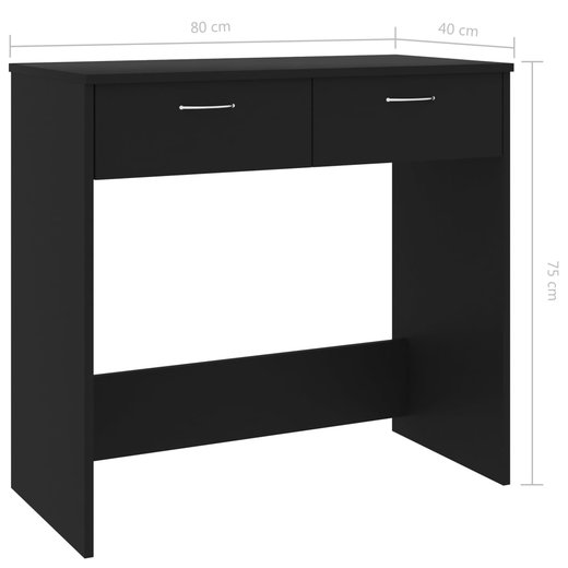 Schreibtisch Schwarz 804075 cm Spanplatte