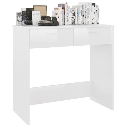 Schreibtisch Hochglanz-Wei 804075 cm Spanplatte
