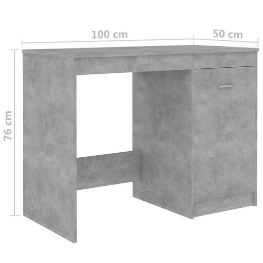 Schreibtisch Betongrau 1005076 cm Spanplatte