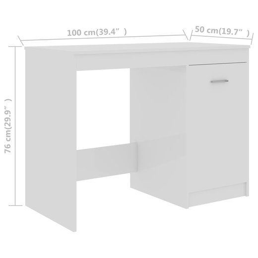Schreibtisch Hochglanz-Wei 1005076 cm Spanplatte