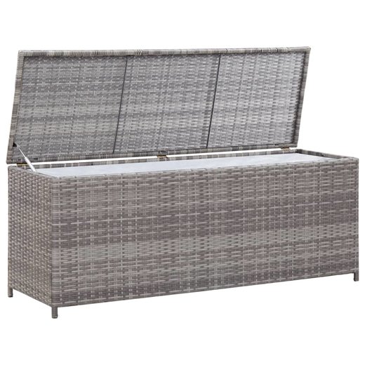 Gartenbox Grau 150x50x60 cm Poly Rattan