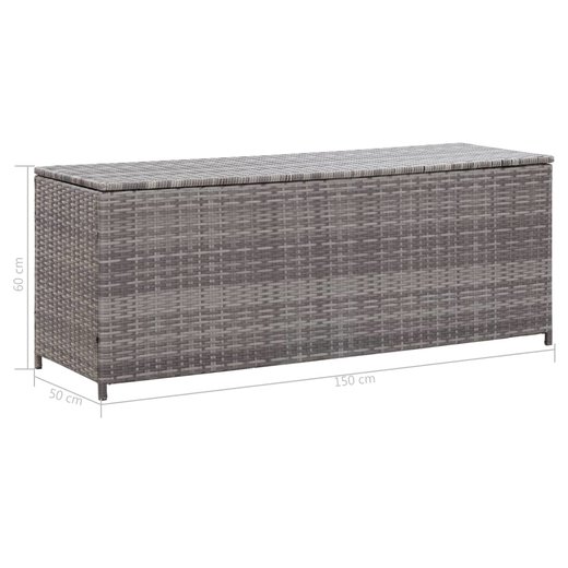 Gartenbox Grau 150x50x60 cm Poly Rattan