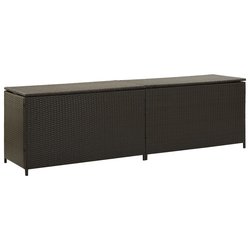 Gartenbox Poly Rattan 200x50x60 cm Braun