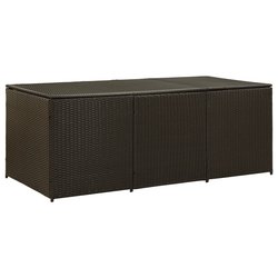 Gartenbox Poly Rattan 180x90x75 cm Braun