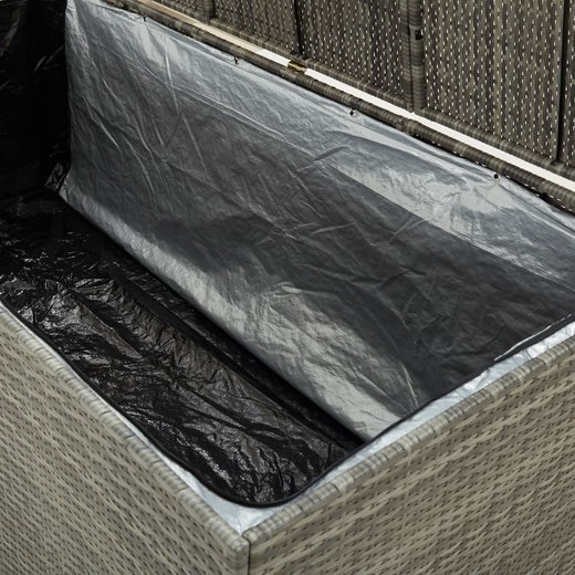 Gartenbox Poly Rattan 180x90x75 cm Grau