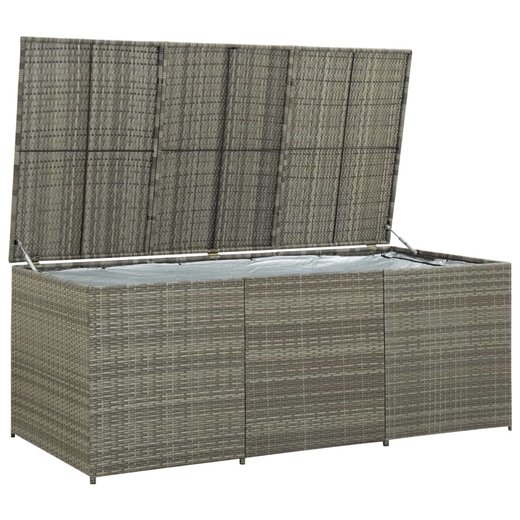 Gartenbox Poly Rattan 180x90x75 cm Grau