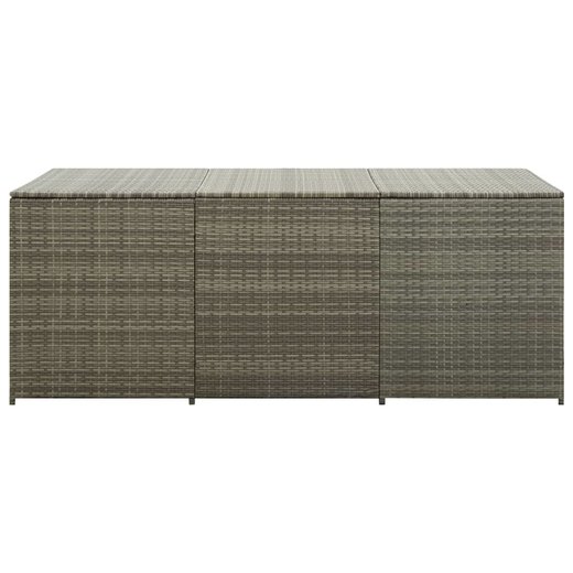 Gartenbox Poly Rattan 180x90x75 cm Grau