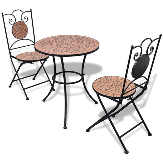 Möbelset Garten Zwei Stühle Tisch Akazie Holz Keramikplatte Bis 110 kg 