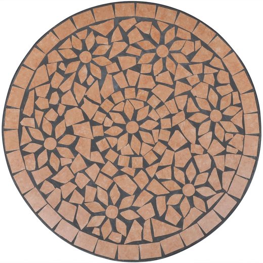 3-tlg. Bistro-Set Keramik Terrakotta