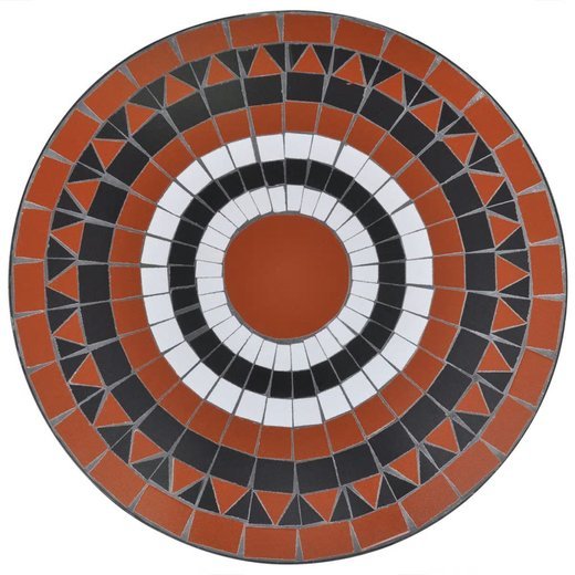 3-tlg. Bistro-Set Keramikfliese Terrakotta/Wei