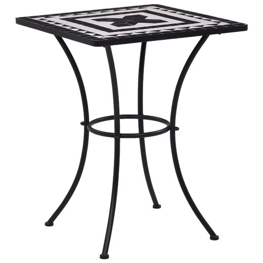 3-tlg. Bistro-Set Mosaik Keramik Schwarz und Wei