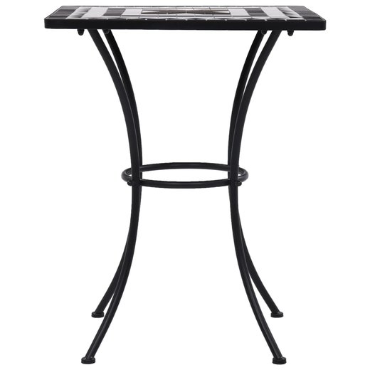 3-tlg. Bistro-Set Mosaik Keramik Schwarz und Wei