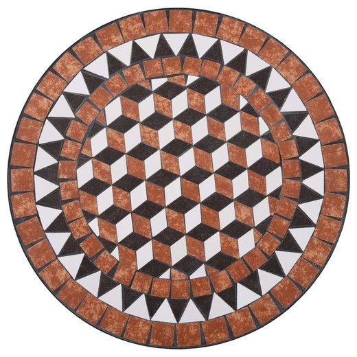 3-tlg. Bistro-Set Mosaik Keramik Terrakotta