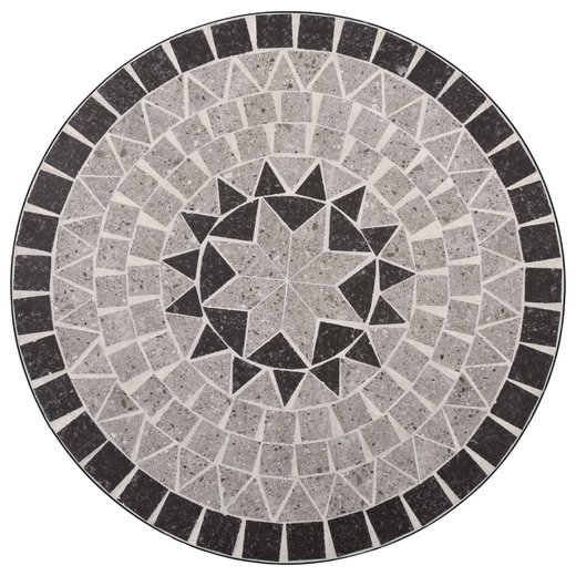 3-tlg. Bistro-Set Mosaik Keramik Grau