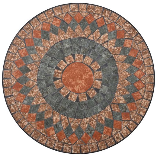3-tlg. Bistro-Set Mosaik Keramik Orange / Grau