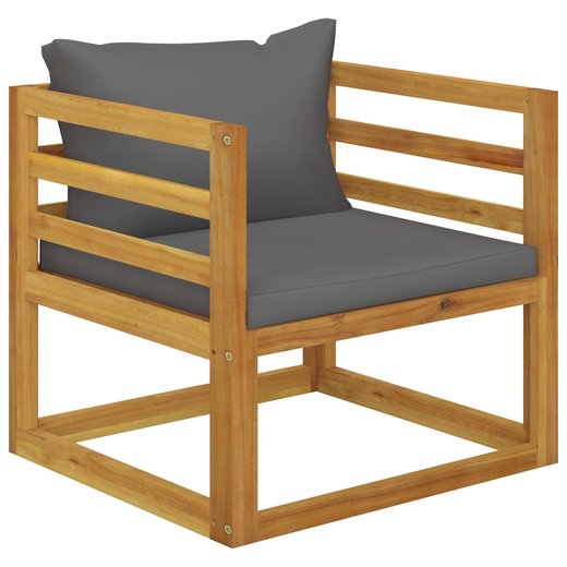 8-tlg. Garten-Lounge-Set mit Auflagen Massivholz Akazie