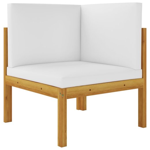 6-tlg. Garten-Lounge-Set mit Kissen Cremewei Massivholz Akazie