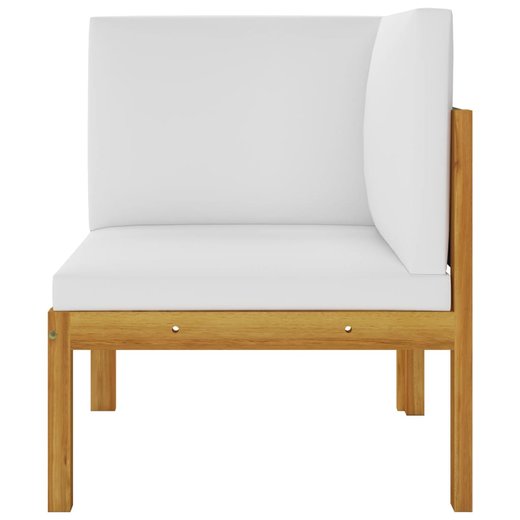 6-tlg. Garten-Lounge-Set mit Kissen Cremewei Massivholz Akazie